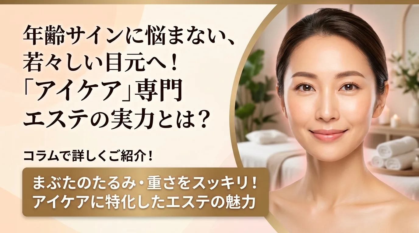 まぶたのたるみ・重さをスッキリ！アイケアに特化したエステの魅力